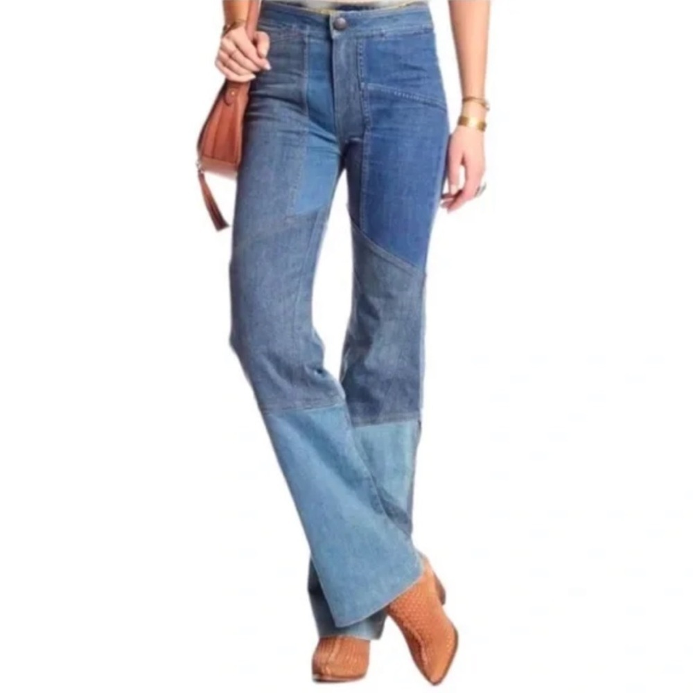 Free People Alissa’s Patchwork Flare Jeans Size 27